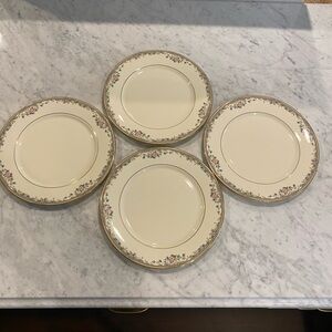 Lenox Spring Vista  Cream and Gold Floral Dinner Plates. Set of 4